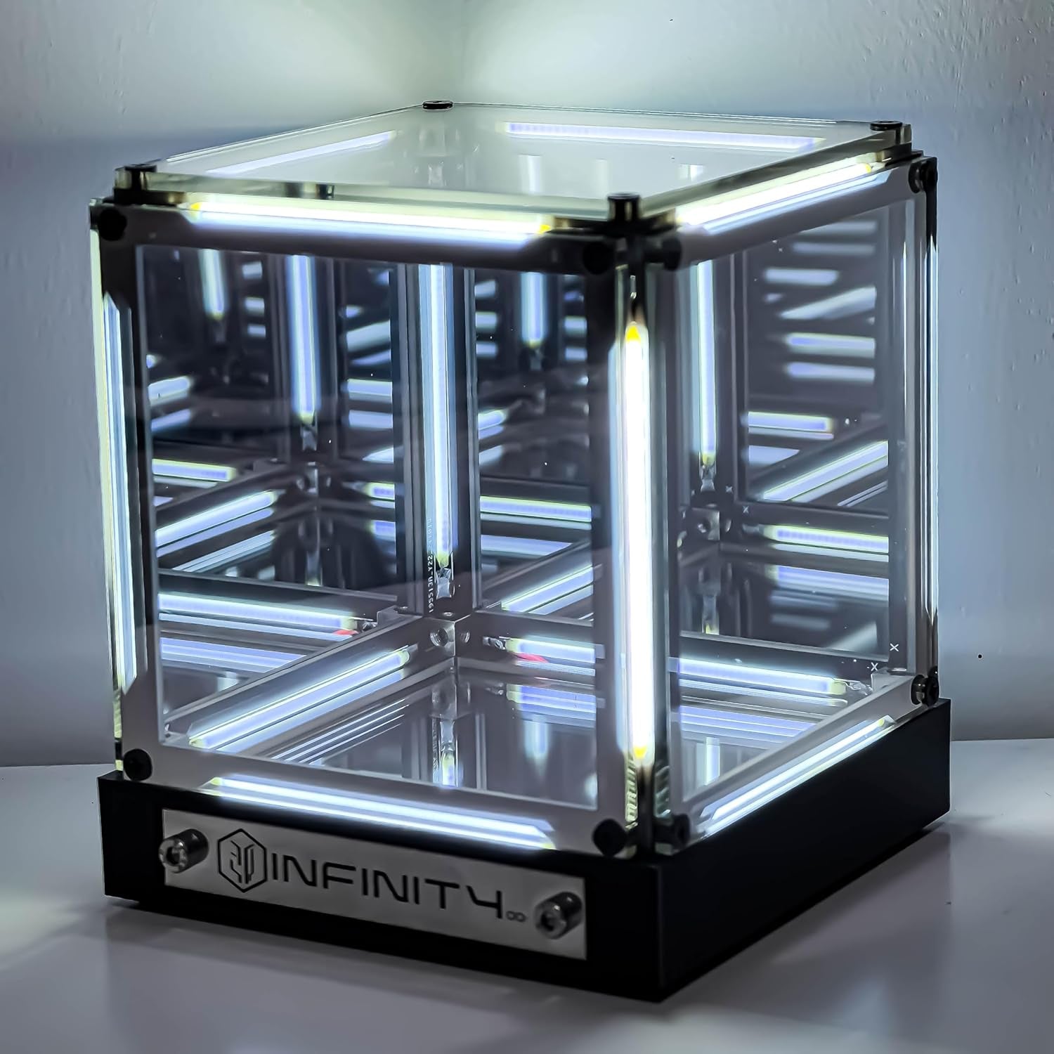 Infinity Hyper Cube LED Light One Touch Control Switch Endless Abyss Lighting Effect Wireless Long Lasting Battery Minimalist Night Light