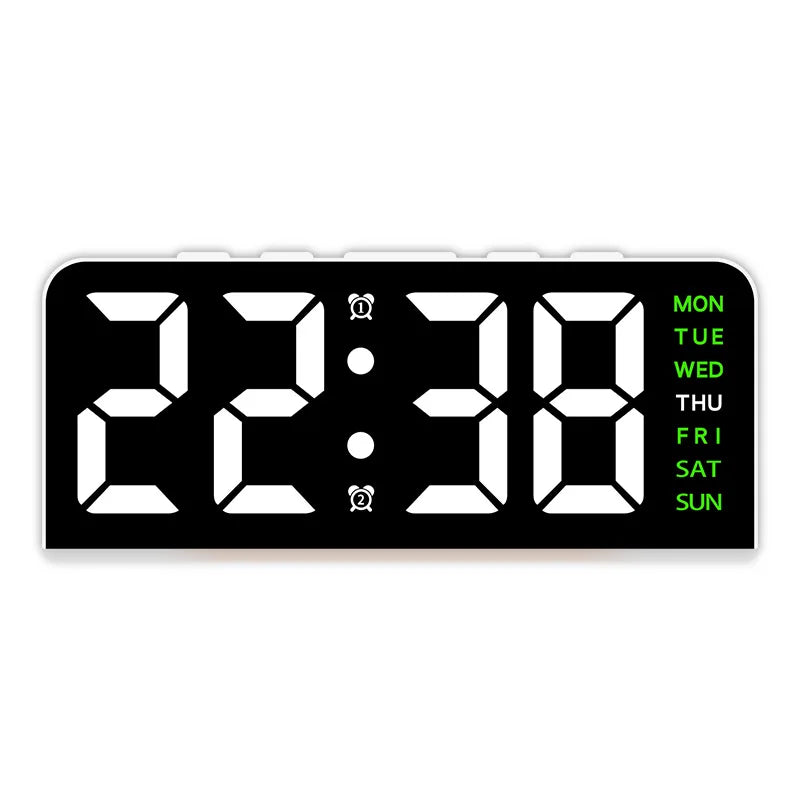7'' LED Digital Alarm Clock Table Clock Three-Level Adjustable Brightness Dimmer/Dual Alarm/Temp/Date/Night Light for Bedrooms