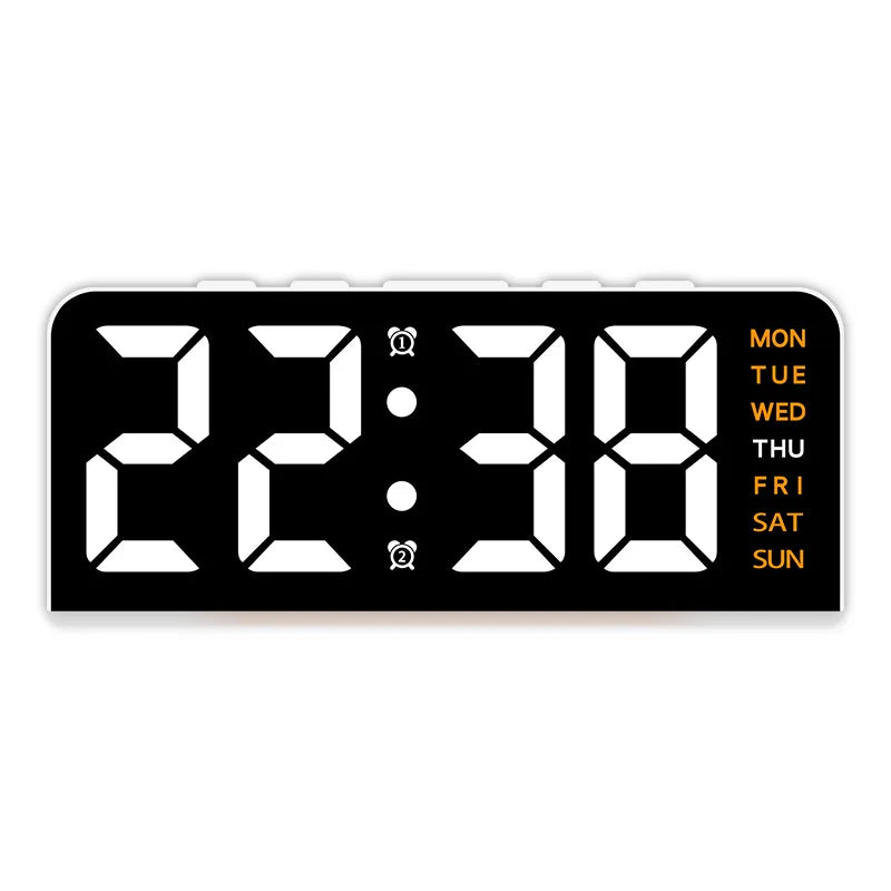 7'' LED Digital Alarm Clock Table Clock Three-Level Adjustable Brightness Dimmer/Dual Alarm/Temp/Date/Night Light for Bedrooms