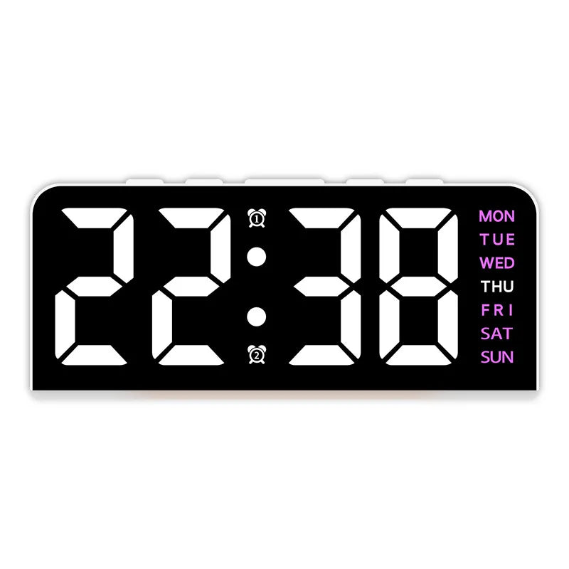 7'' LED Digital Alarm Clock Table Clock Three-Level Adjustable Brightness Dimmer/Dual Alarm/Temp/Date/Night Light for Bedrooms